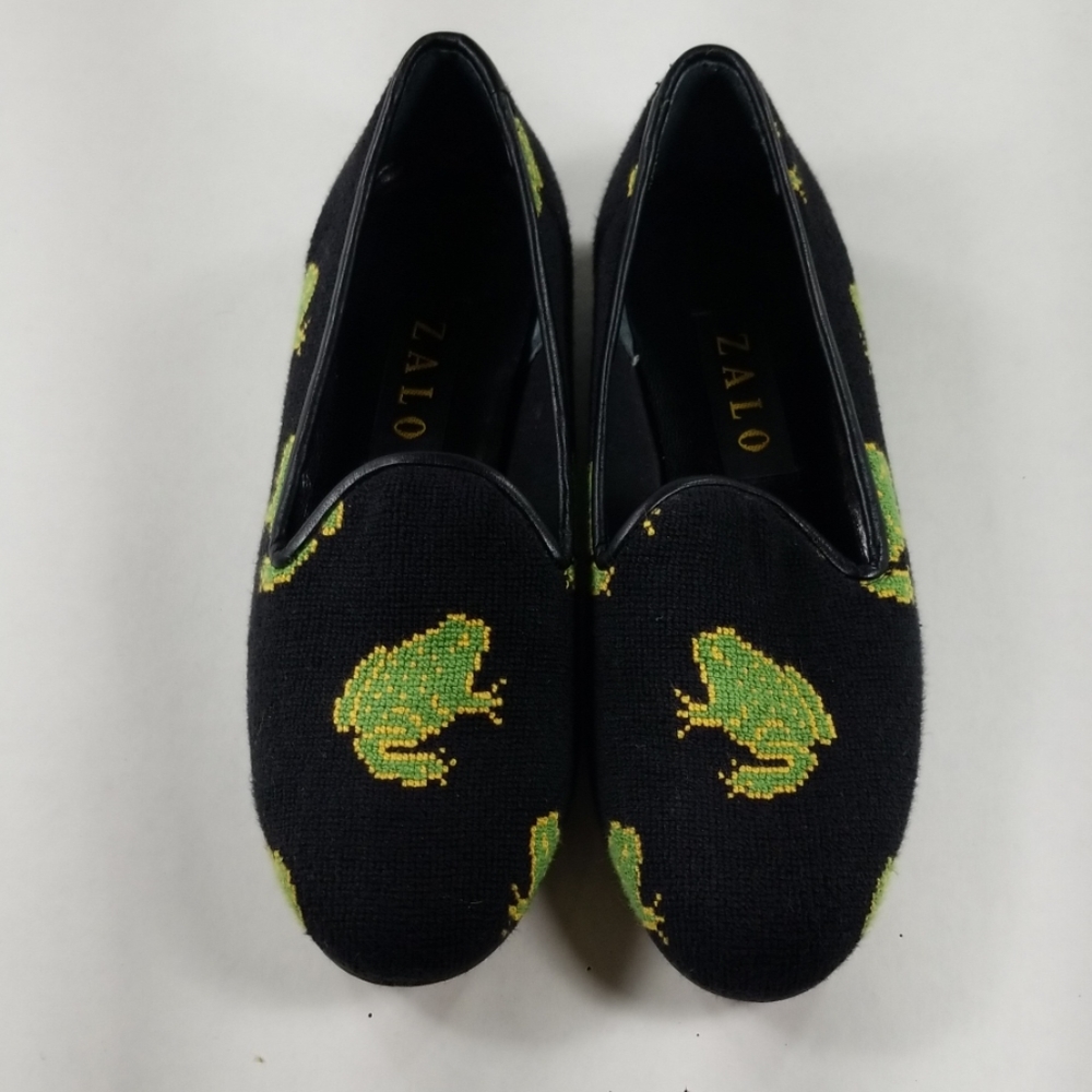 ZALO needlepoint frog loafers